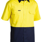 BISLEY 2 TONE COOL LIGHTWEIGHT DRILL SHIRT - SHORT SLEEVE